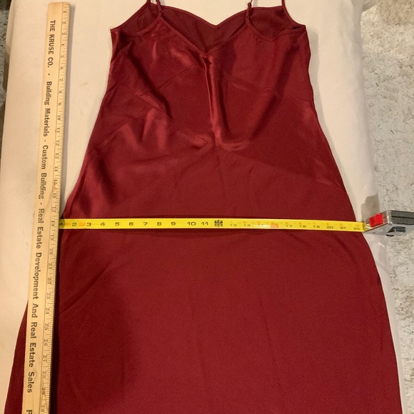 J Crew Collection Maroon Sz 10 Satin Slip Dress Adjustable Straps - Picture 15 of 15
